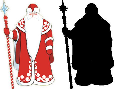 Силуэт Деда Мороза
