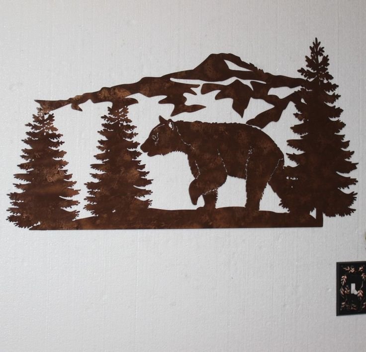 Панно медведь и горы