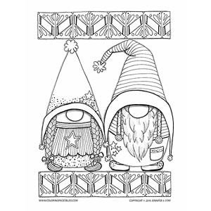 Рождественские Гномы раскраски