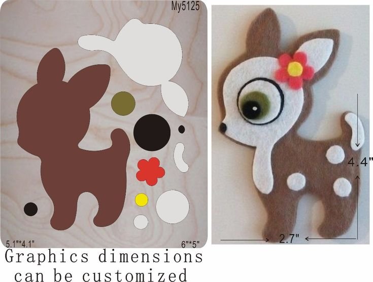Олененок из фетра шаблон