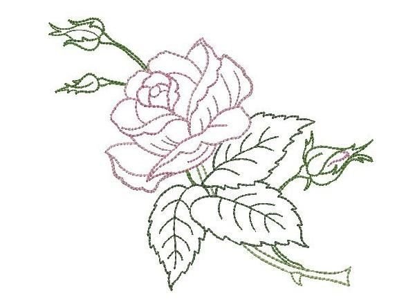 Эскиз цветов для вышивки