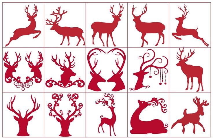 Трафарет оленя для вырезания