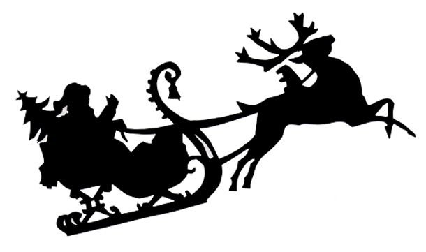 Олени с санями трафареты