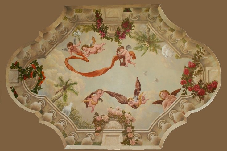 Декупаж на потолке