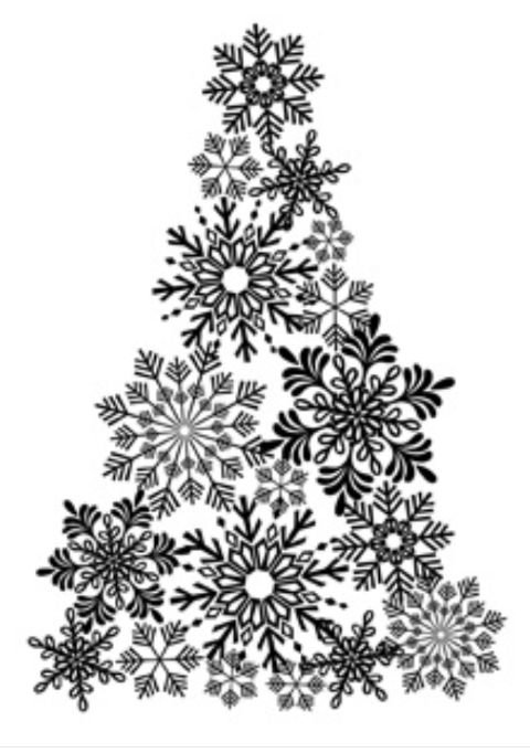 Елка из снежинок для вырезания на окна