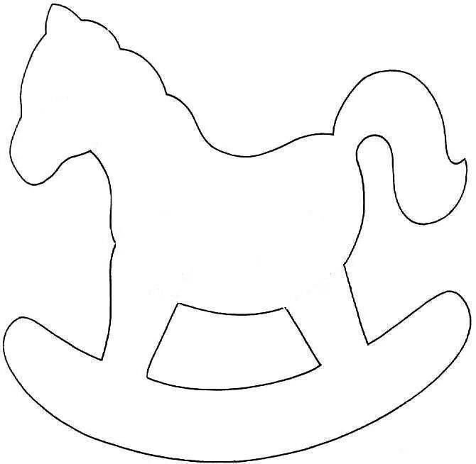 Лошадь качалка трафарет