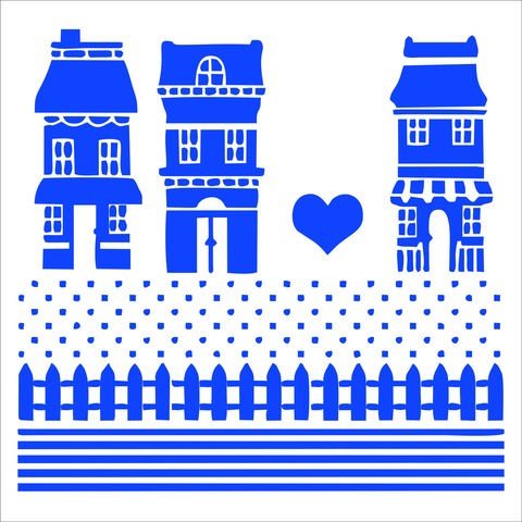 Варианты трафаретов домиков