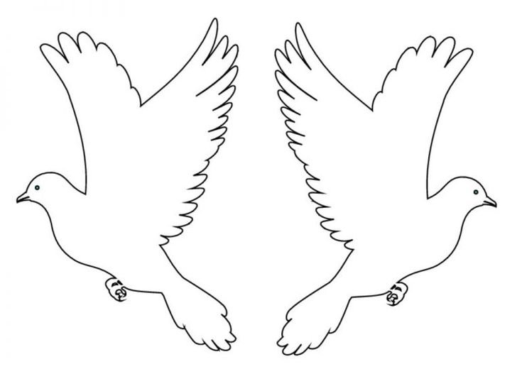 Трафарет голубя для вырезания