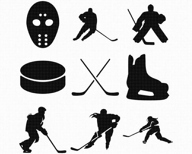 Хоккеист силуэт