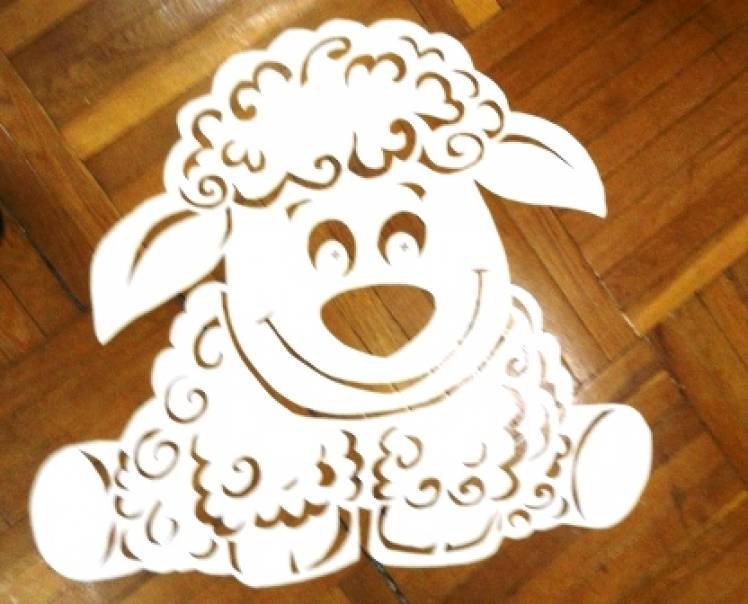 Вытынанка овца на новый год