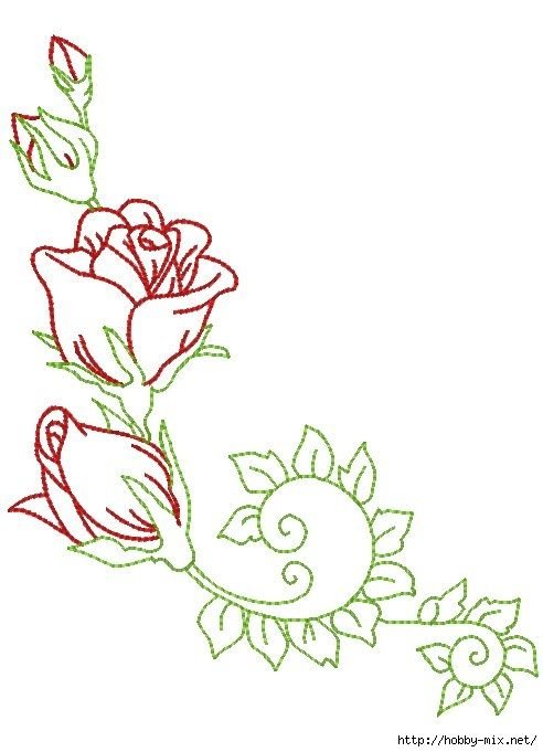 Трафареты цветов для вышивки