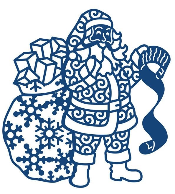 Трафарет Деда Мороза для вырезания