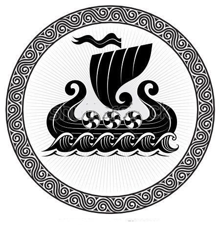 Ладья викингов дракар вектор