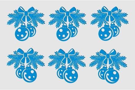 Трафареты на окна новогодние шары на ветке