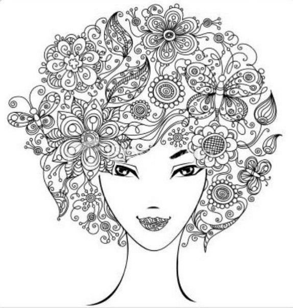 Лицо девушки для раскрашивания