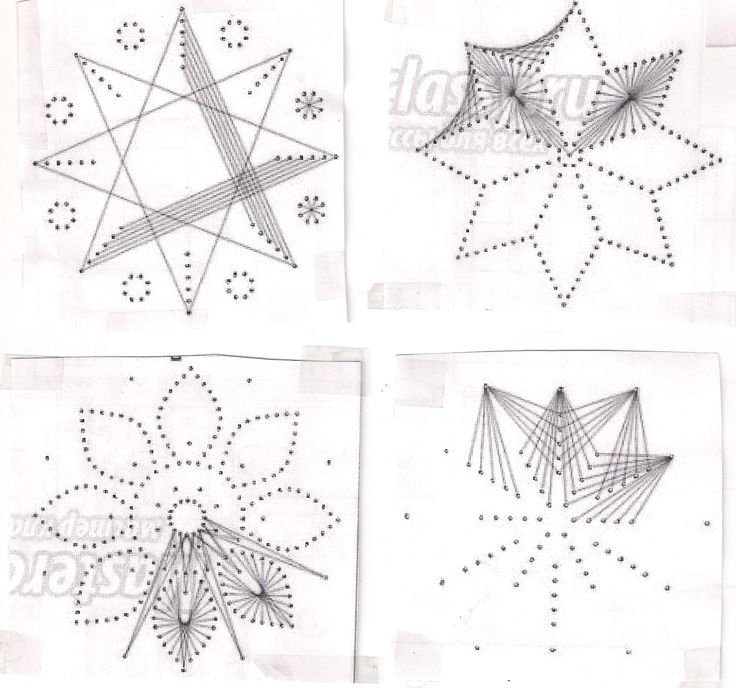 Изонить Снежинка схема с цифрами для детей