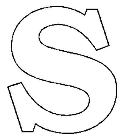 Трафарет английской буквы s