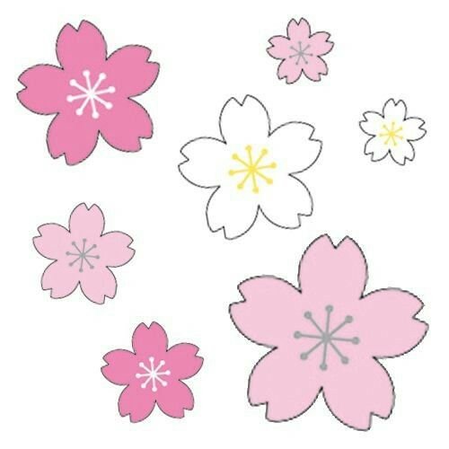 Цветочки для аппликации цветные