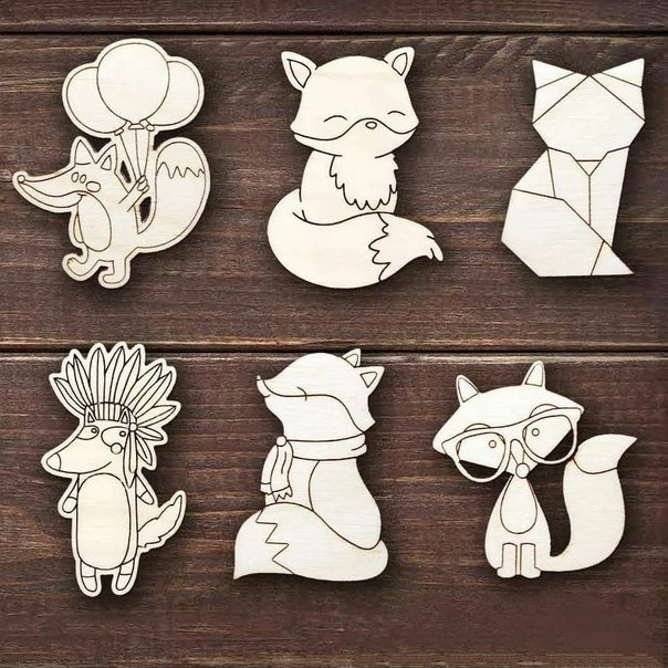 Брошки из деревянных заготовок