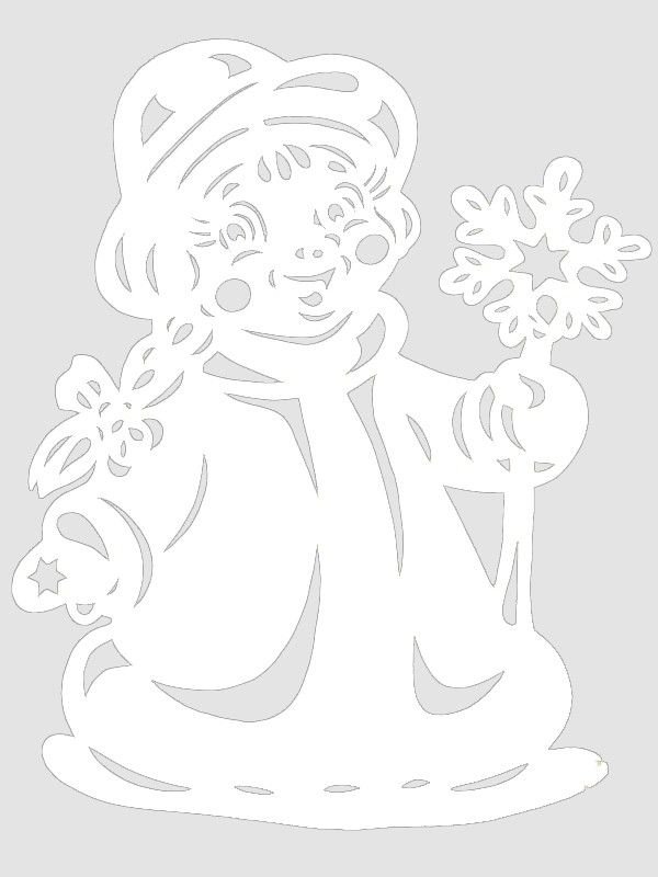 Трафарет Снегурочки на окно