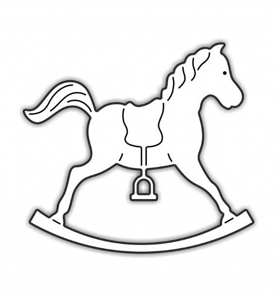 Лошадка качалка трафарет для вырезания