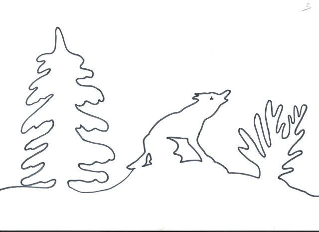 Трафареты на окна лес