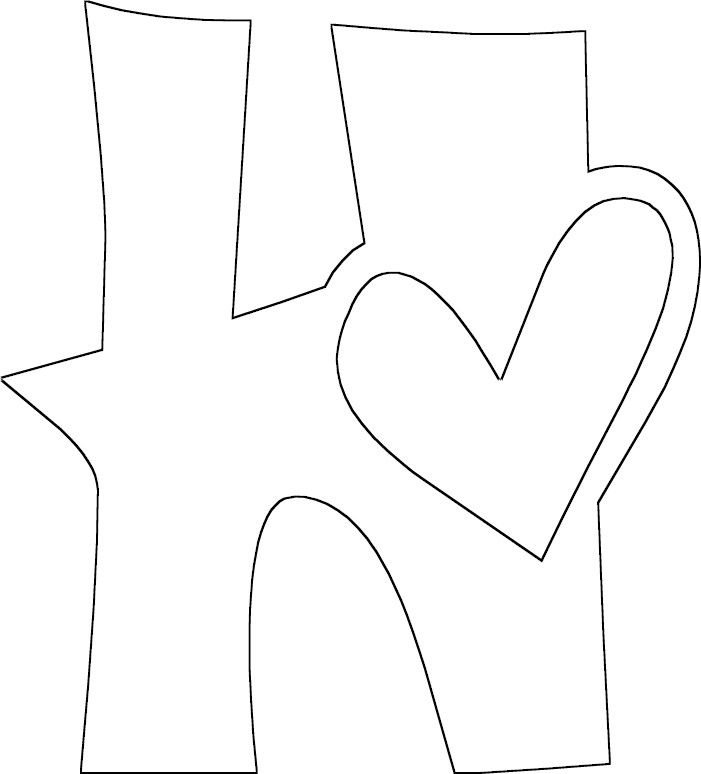 Буква н трафарет красивая
