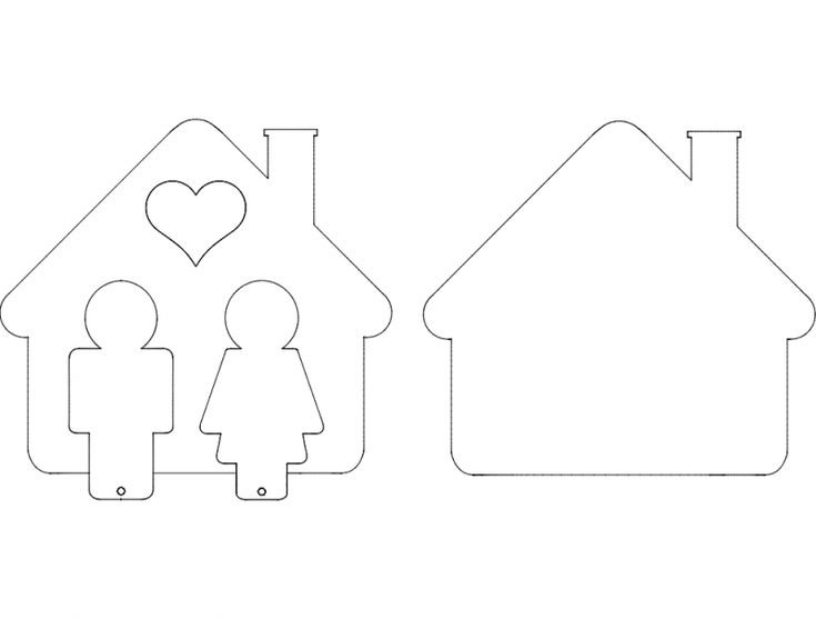 Трафарет домика для выпиливания лобзиком
