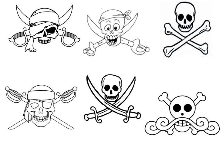 Пиратский череп раскраска для детей