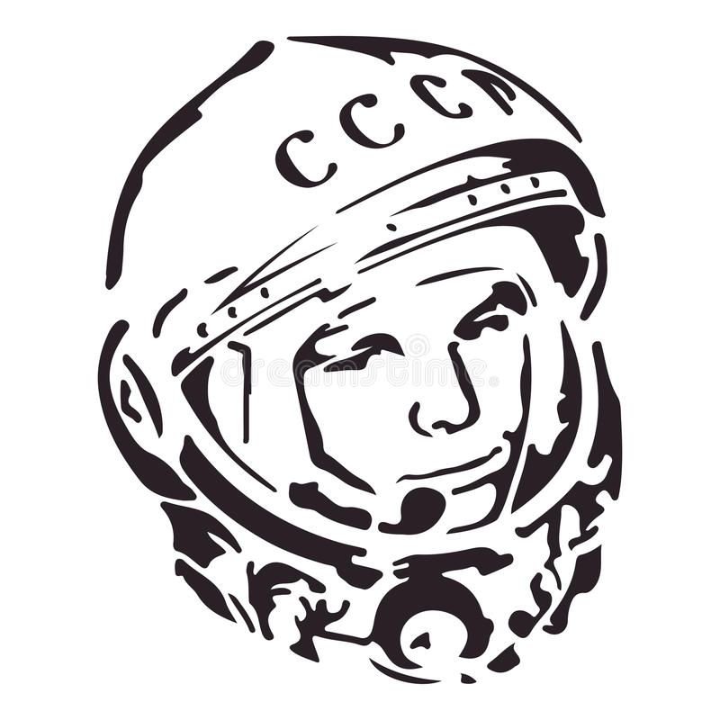 Портрет Юрия Гагарина карандашом