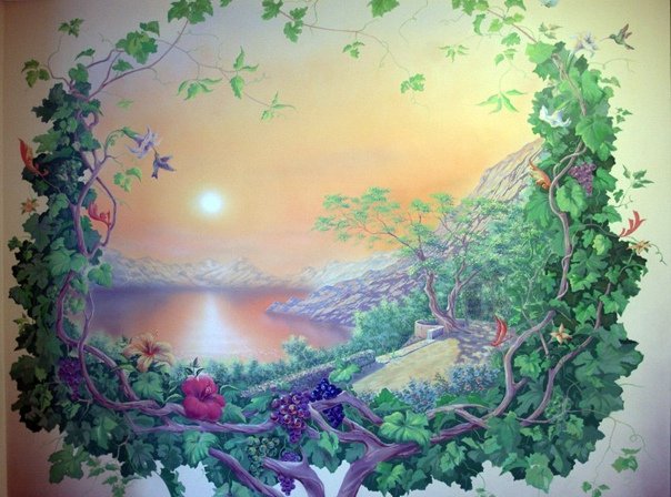 Роспись стен пейзажи природы