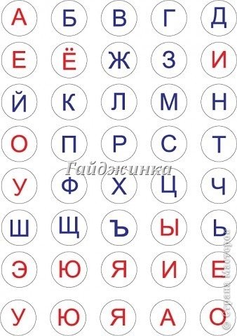 Буквы в кружках русские