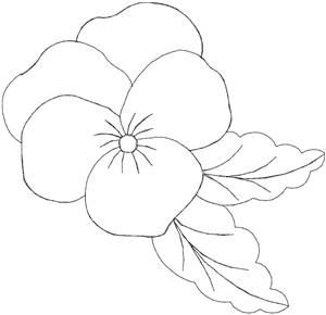 Анютины глазки трафарет