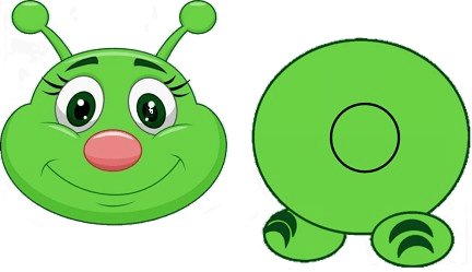 Мордашка гусеницы для детей