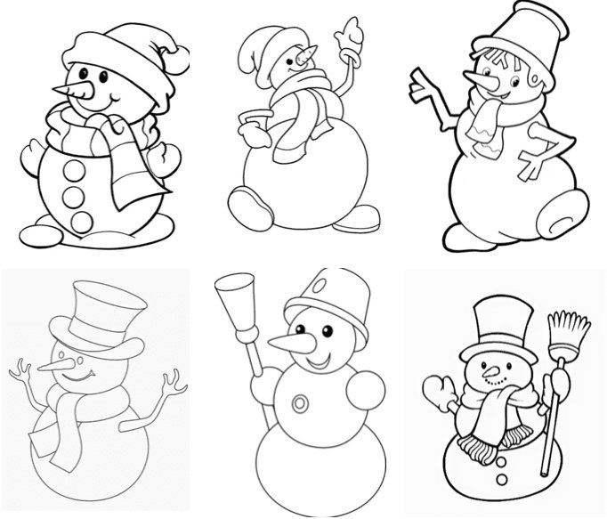 Новогодние шаблоны Снеговик