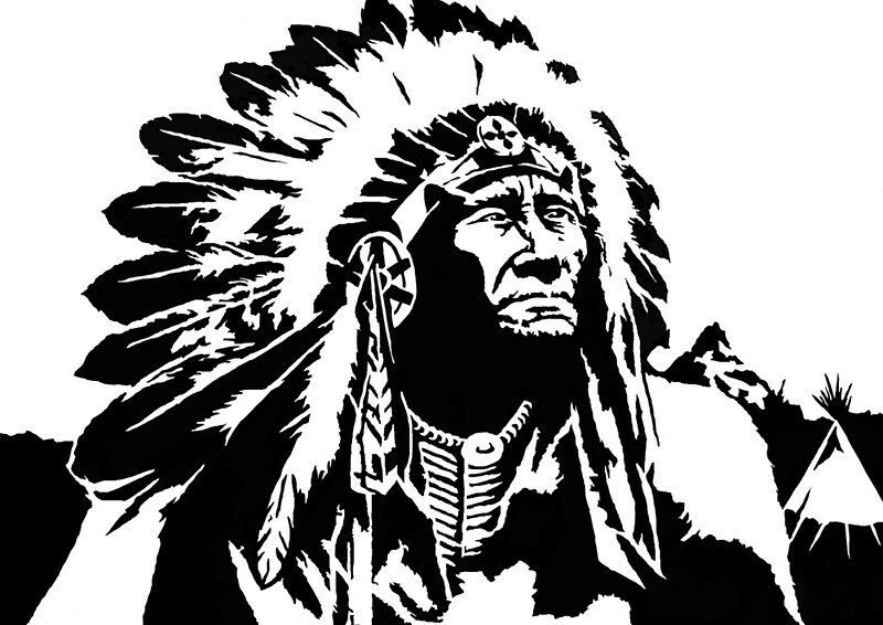 Силуэт индейца