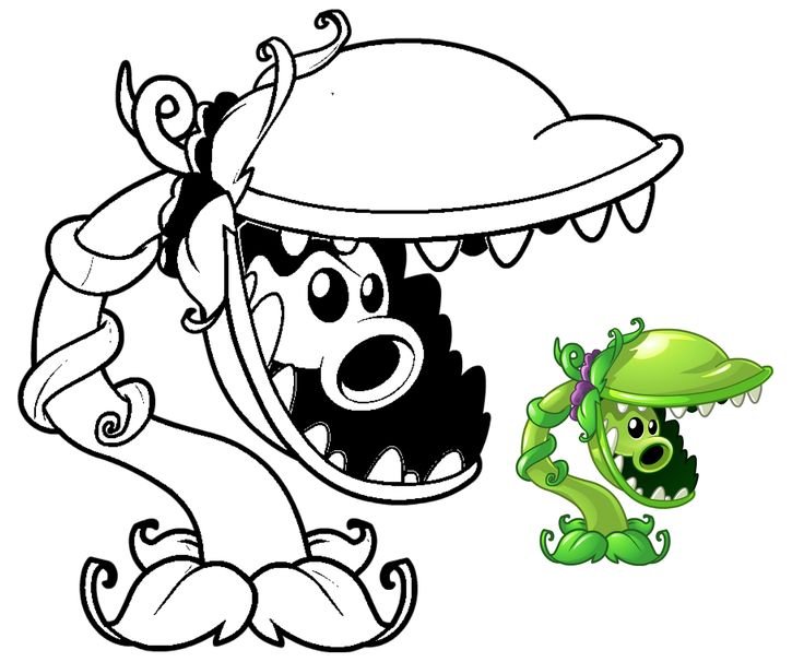 Раскраска ГОРОХОМЕТ растения против зомби