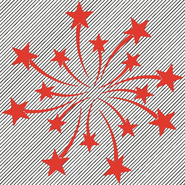 Салют трафарет цветной