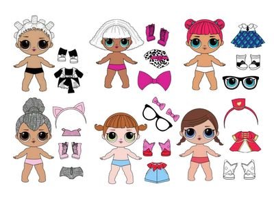 Бумажные куклы Одевашки куклы ЛОЛ
