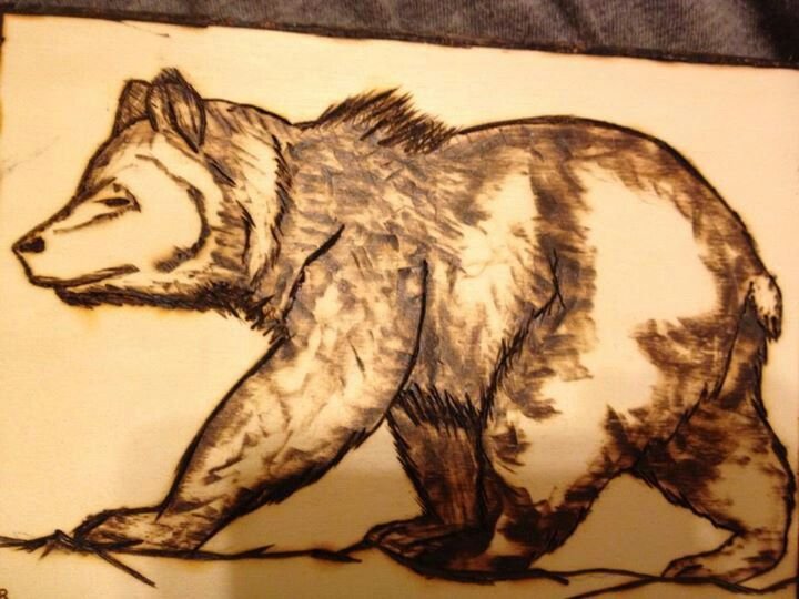 Эскиз медведя для резьбы по дереву