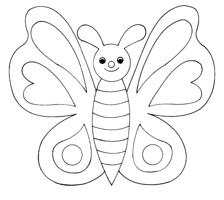 Бабочка раскраска для детей