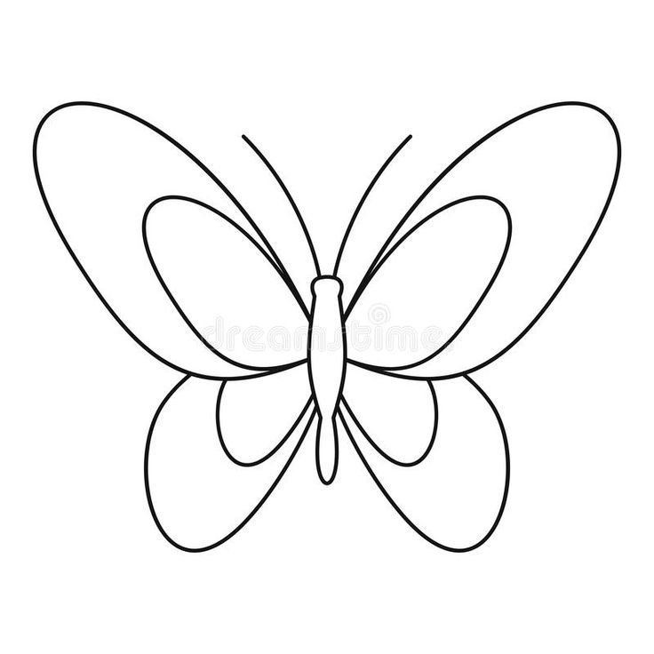 Бабочка раскраска для детей