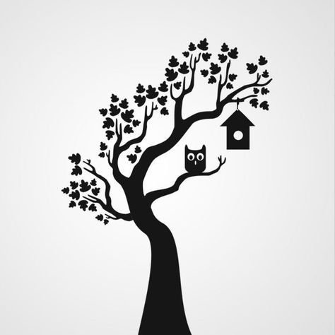 Сказочное дерево силуэт