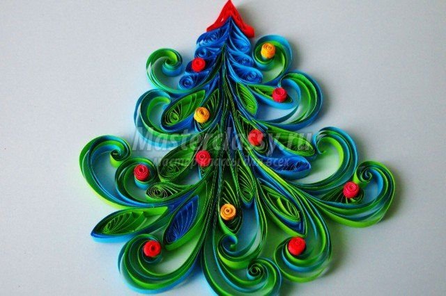 Квиллинг елка Новогодняя объемная