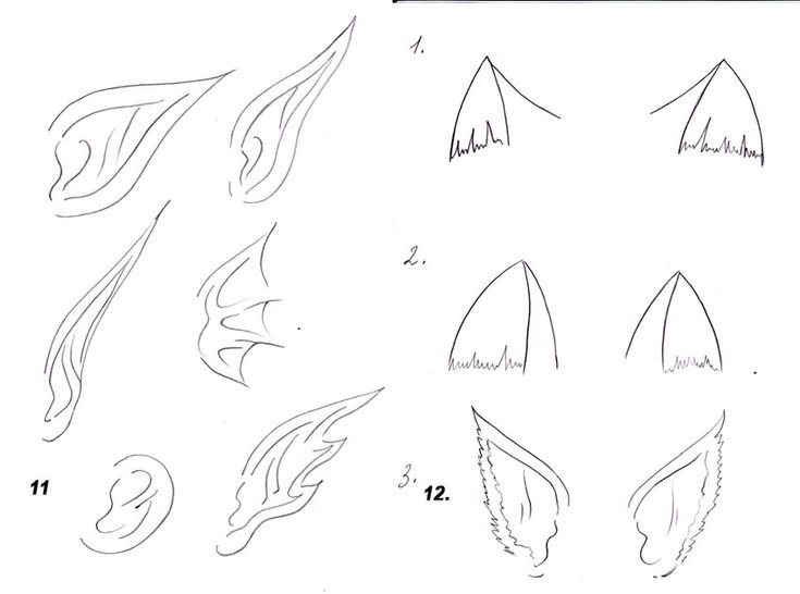 Уши рисование