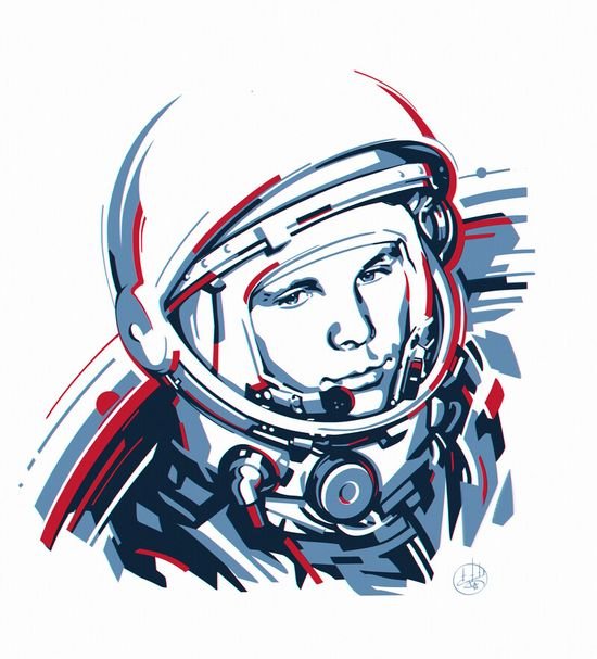 гагарин в шлеме