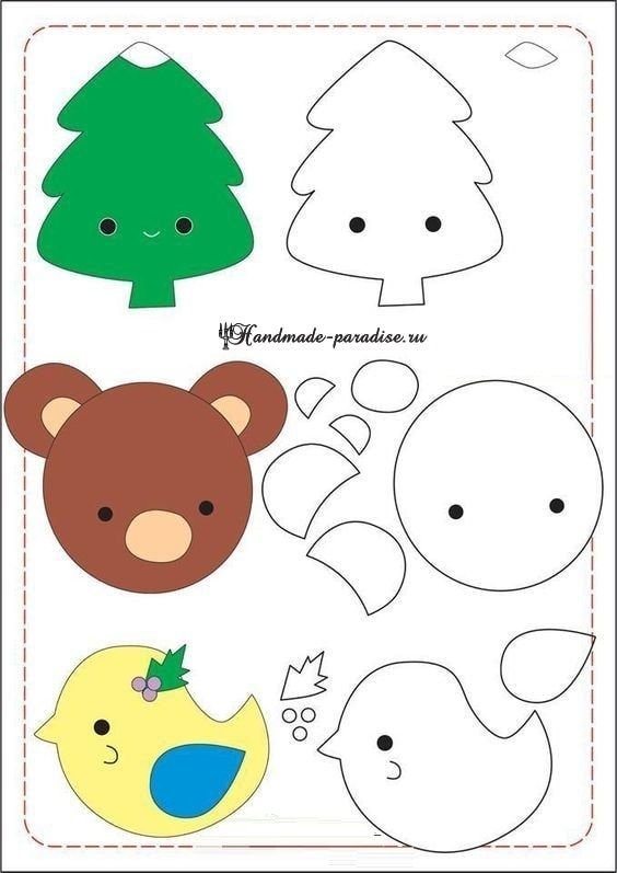Игрушки из фетра выкройки