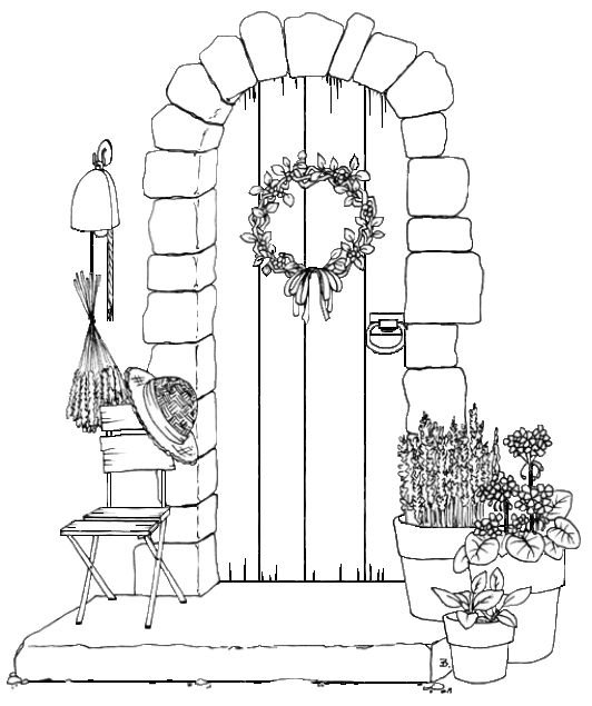 Дверь раскраска