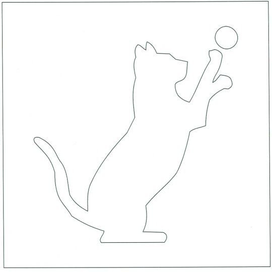 Трафарет кошки на окно