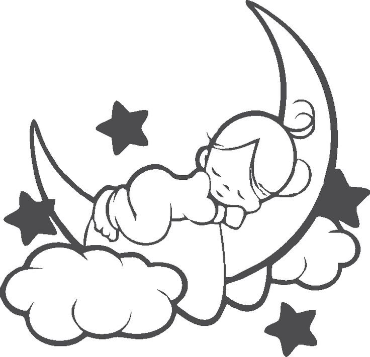 Спящий Ангелочек на месяце